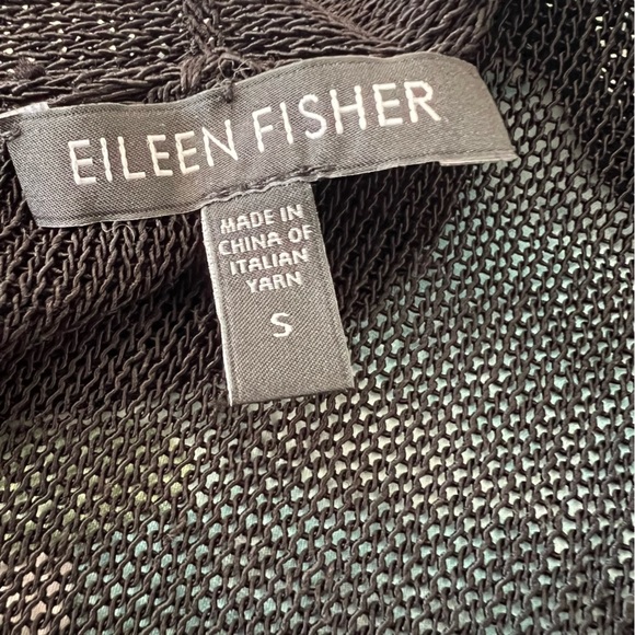 Eileen‎ Fisher Long-Sleeve Black Sheer Knit Cardigan - Picture 7 of 9
